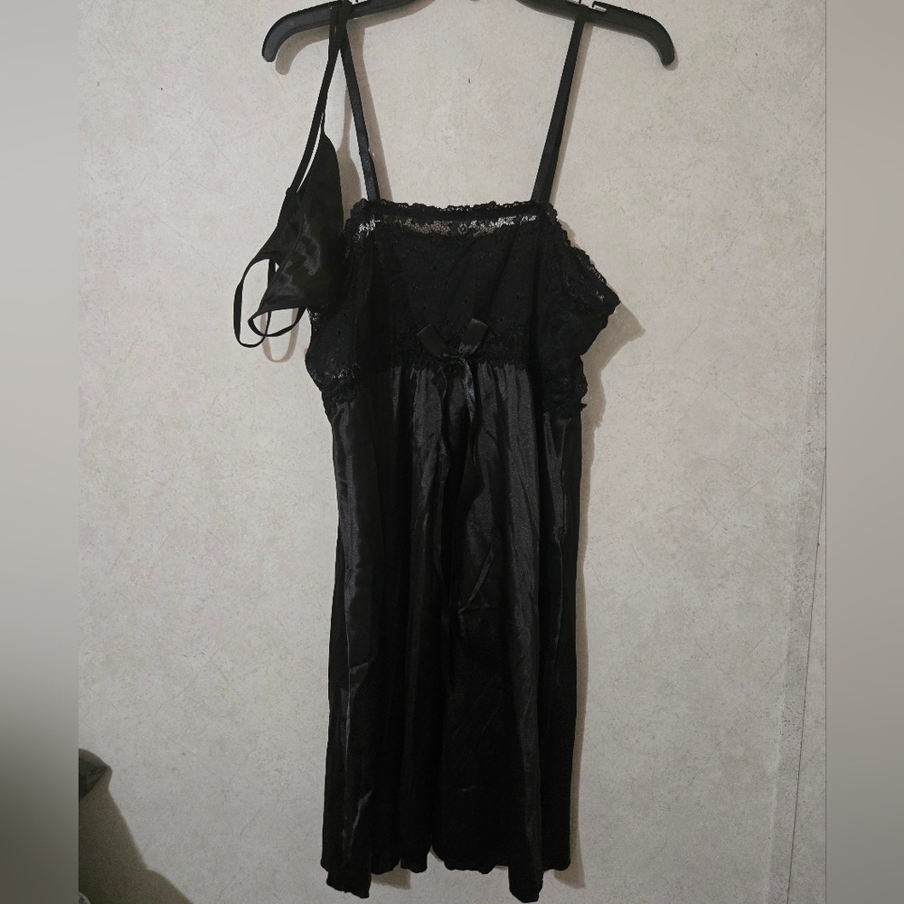 2X BLACK LACEY LINGERIE 2 PC SET